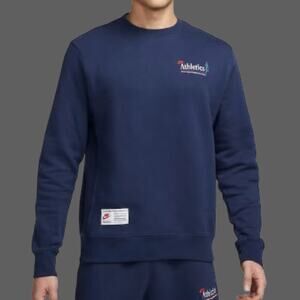 Nike Men's Sportswear Club Fleece Crew Sweatshirt Blue Size MT NWT FN1486-410